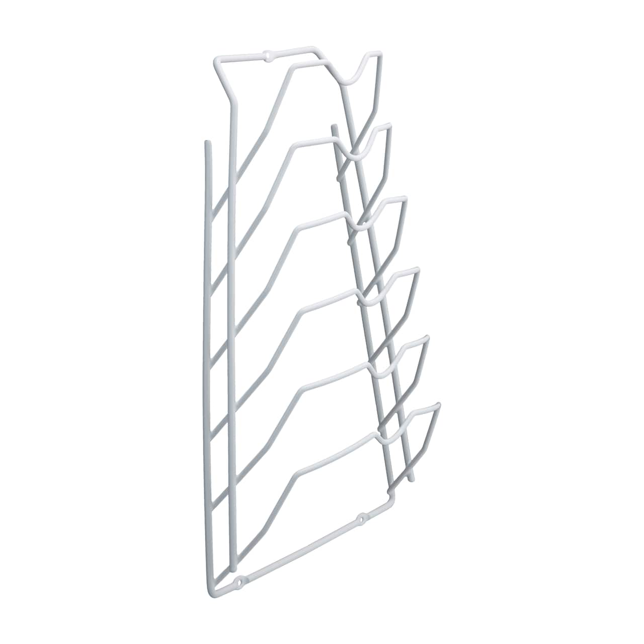 Organize It All White 6 Section Cabinet Door Lid Rack